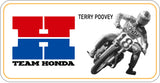 TERRY POOVEY TEAM HONDA FLAT TRACK STICKER