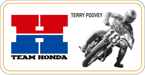 TERRY POOVEY TEAM HONDA FLAT TRACK STICKER