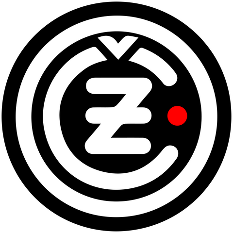 CZ LOGO Sticker 4" round Black/white/ Red