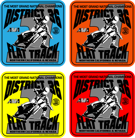 District 36 Flat Track Stickers New 2020 Design