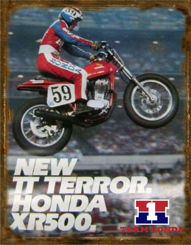 Mickey Fay Team Honda Flattrack XR500 Astrodome TT Ad metal sign